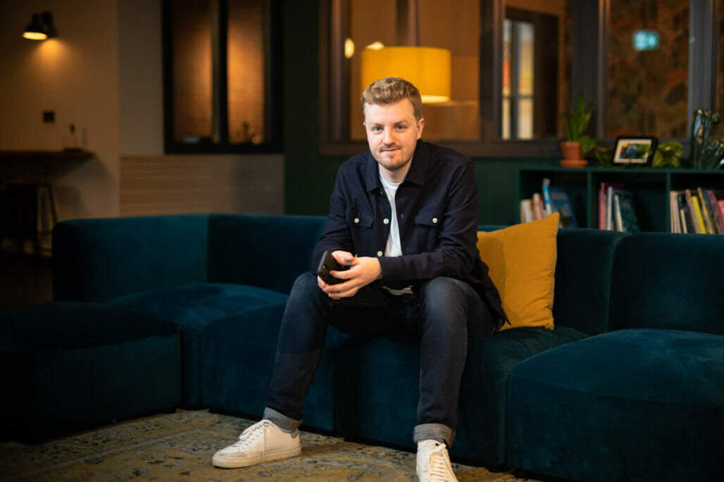 Digital agency founder Harry Cobbold in Bristol studio