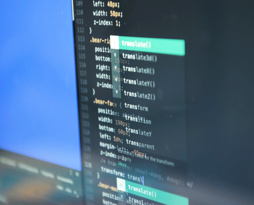 Screen with code